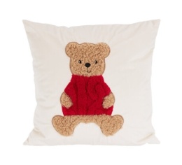 Beige teddy bear pillow 40x40cm (520228)
