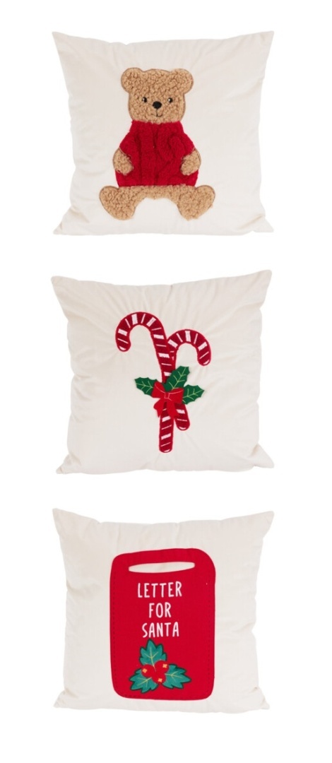 Poduszka 40x40cm beżowa z misiem (520228)