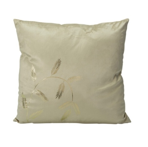 Pillow 45x45cm beige velvet golden twigs (522029)