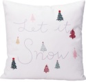 White velvet 45x45cm "Christmas trees" (520231)