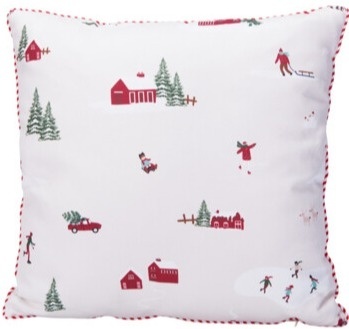 Poduszka biała 45x45cm "domki" (520231)