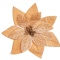 Poinsettia velvet beige 16cm on a clip (PON00674)