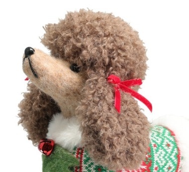 Brown standing poodle in sweater (519227)