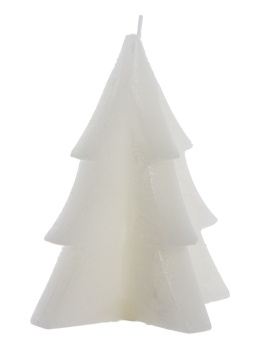 Świeca choinka rustykalna biała duża (SW05166) h:15,5x12,5cm