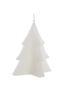 Świeca choinka rustykalna biała mała (SW05158) h:8,5x6,5cm