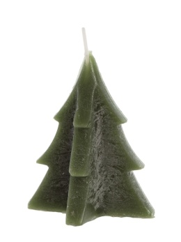 Świeca choinka rustykalna zielona mała (SW05160) h:8,5x6,5cm