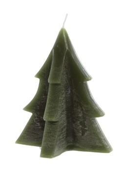 Świeca choinka rustykalna zielona średnia (SW05164) h:11,5x9,5cm