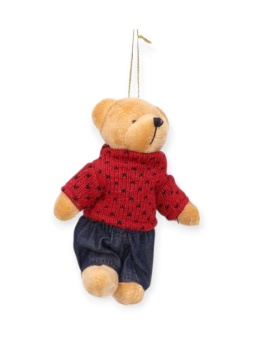 Zaw. miś chłopczyk w bordowym sweterku (TG79233) h:17x12cm