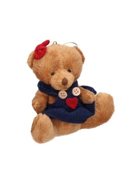 Zaw. miś dziewczynka siedząca w granatowym ubranku (TG79232) h:10x10x7cm