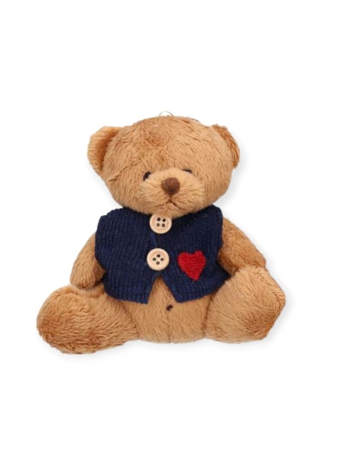 Zaw. miś siedzący w granatowym ubranku (TG79232) h:10x10x7cm